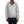 Person wearing a gray zip-up hoodie on a white background