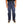 Person wearing dark blue jeans on a white background