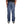 Blue jeans worn by a person on a white background