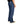 Navy blue pants worn by a person on a white background