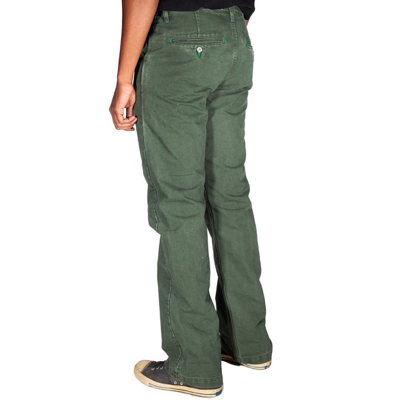Green cargo pants on a white background