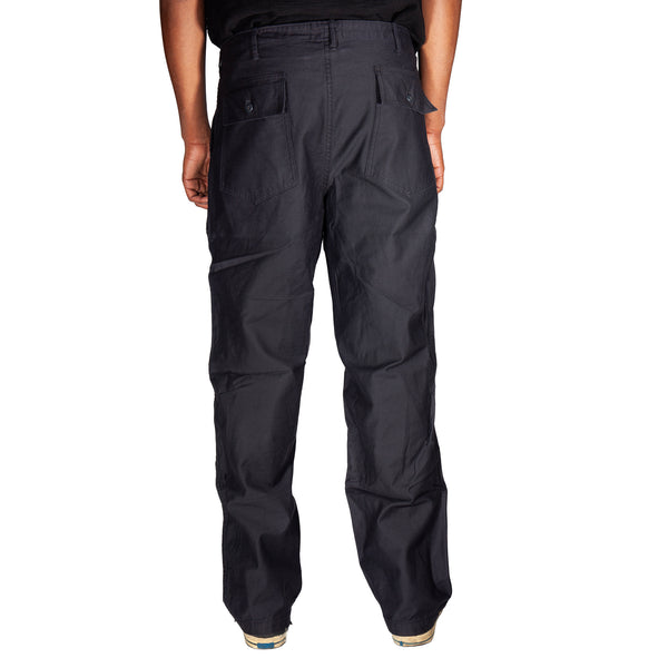 Black cargo pants on a white background