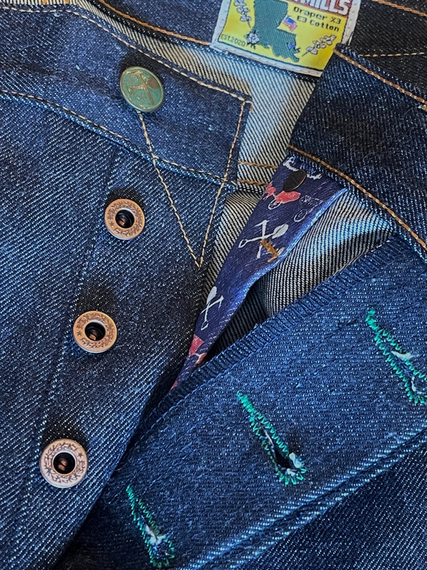 Atlas Vidalia Mills 14 oz Indigo Raw Denim  (Running tight, size up 1)