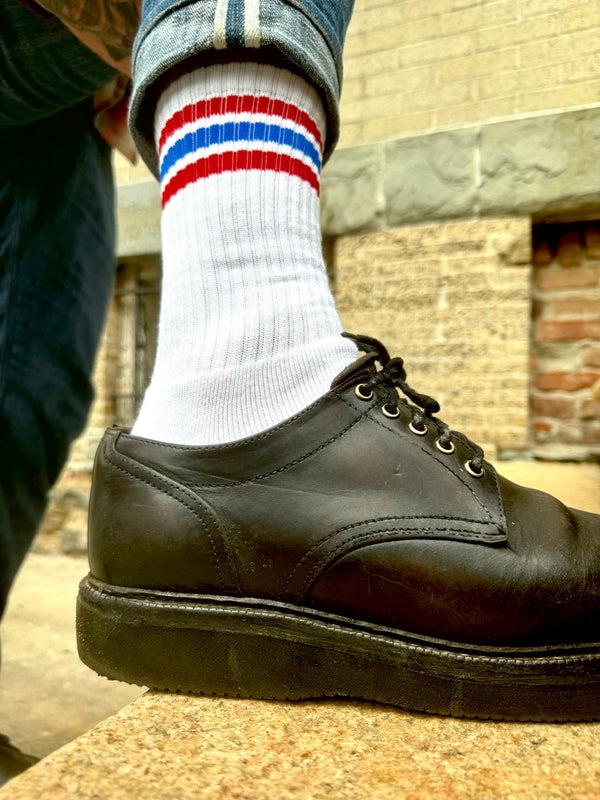 model wearing socks on shoes