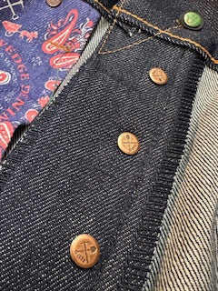 Chelsea Vidalia Mills 14 oz Indigo Selvedge(last of the dark blue indigo run)