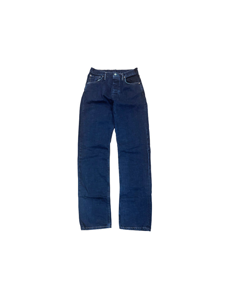 Pair of blue jeans on a white background