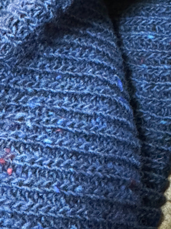 Close-up of blue textured fabric