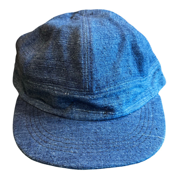 Dark Natural Indigo hand loomed Engineer cap