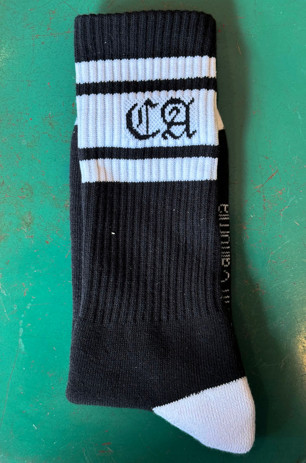 Black and White socks with CA for California