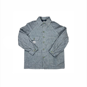 Gray flannel shirt on a white background