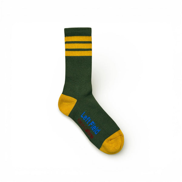 Olive and Orange Striped Bamboo Tube Socks
