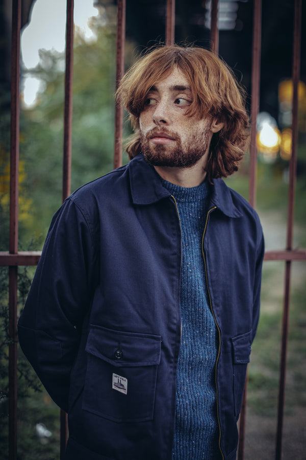 model wearing garage jacket