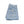 Light blue denim skirt with a brand label on a white background
