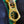 Close-up of a gold zipper pull on green fabric