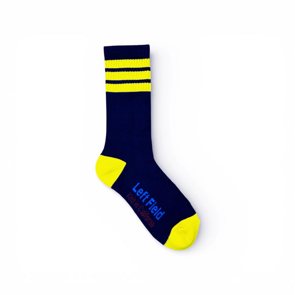 Dark Navy & Yellow Striped Bamboo Tube Socks