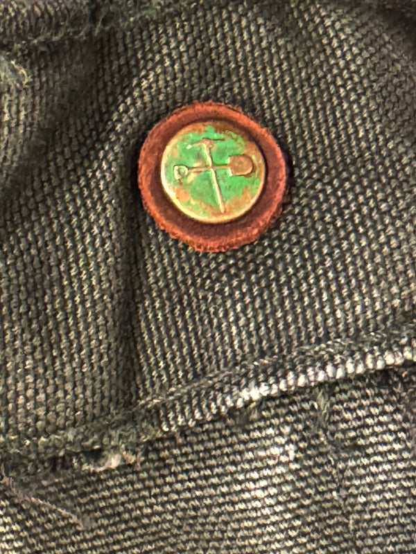 Olive Double Knee Button 