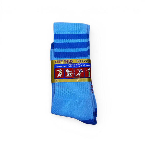 Light Blue & Navy Striped Bamboo Tube Socks
