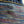 Close-up of woven fabric with multicolor pattern and blue border