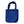 Blue tote bag with a pocket on a white background