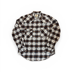 Plaid shirt with a pattern on a white background