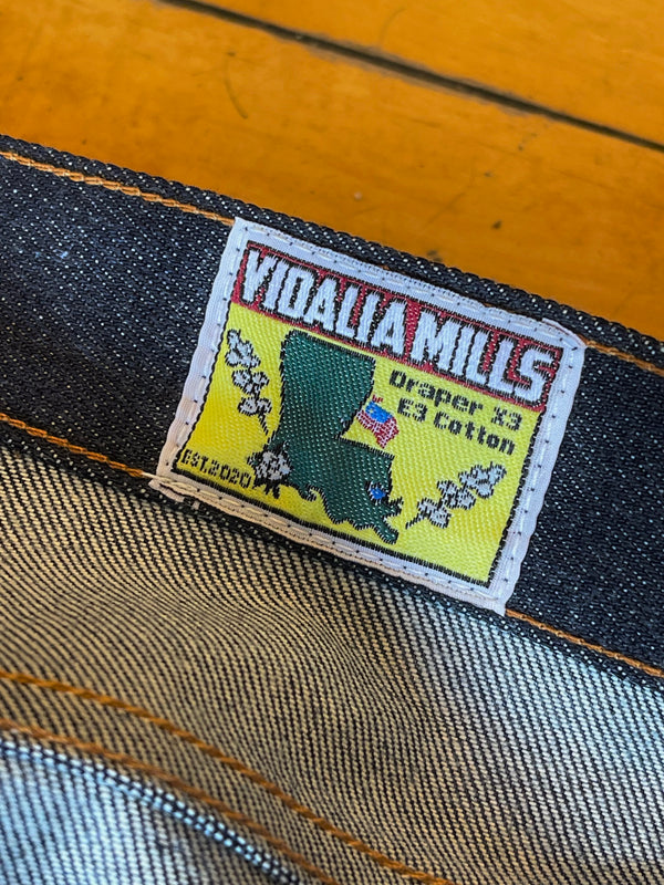 Chelsea Vidalia Mills 14 oz Indigo Selvedge(last of the dark blue indigo run)