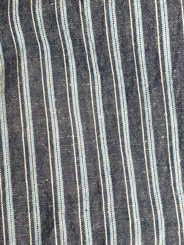 Japanese blue striped linen/cotton drawstring lounge pants