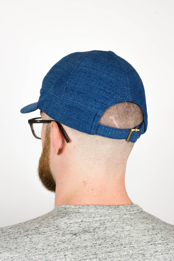 Dark Natural Indigo hand loomed Engineer cap