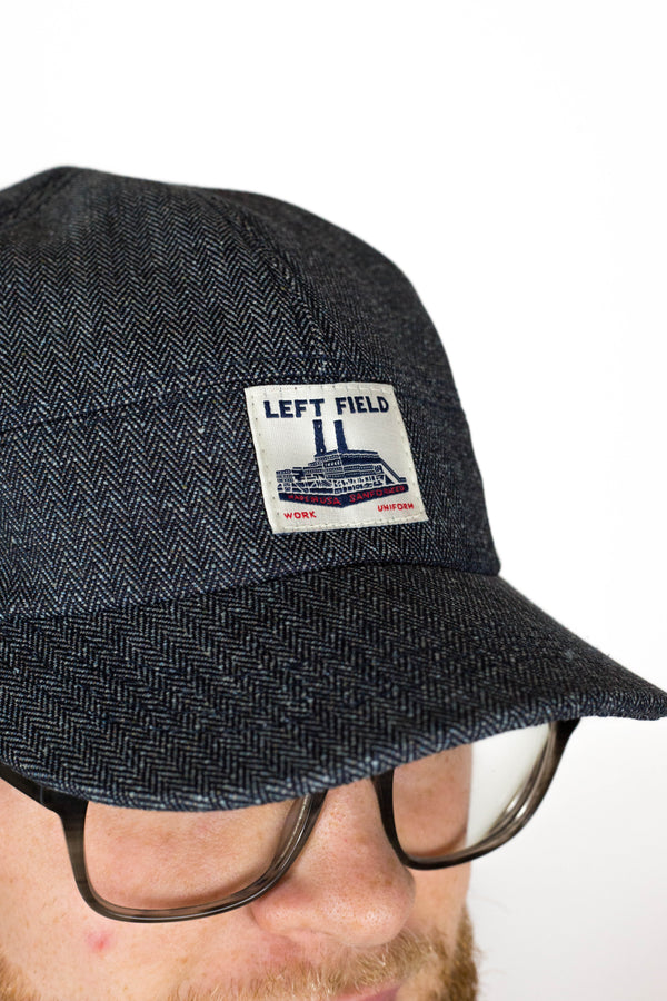 Indigo Herringbone Engineer cap