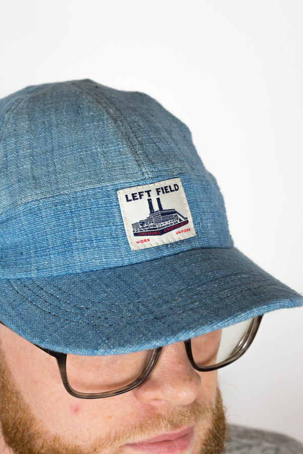 Natural Indigo hand loomed Engineer cap