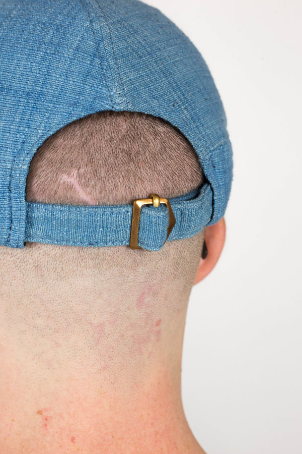 Natural Indigo hand loomed Engineer cap