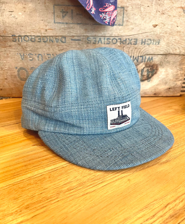 Natural Indigo hand loomed Engineer cap