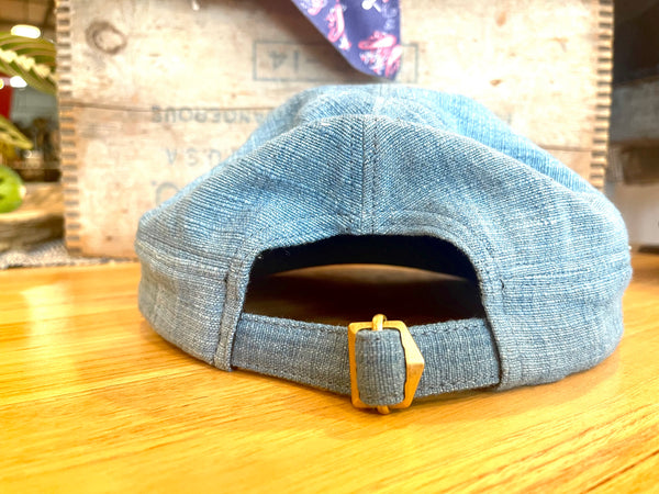 Natural Indigo hand loomed Engineer cap