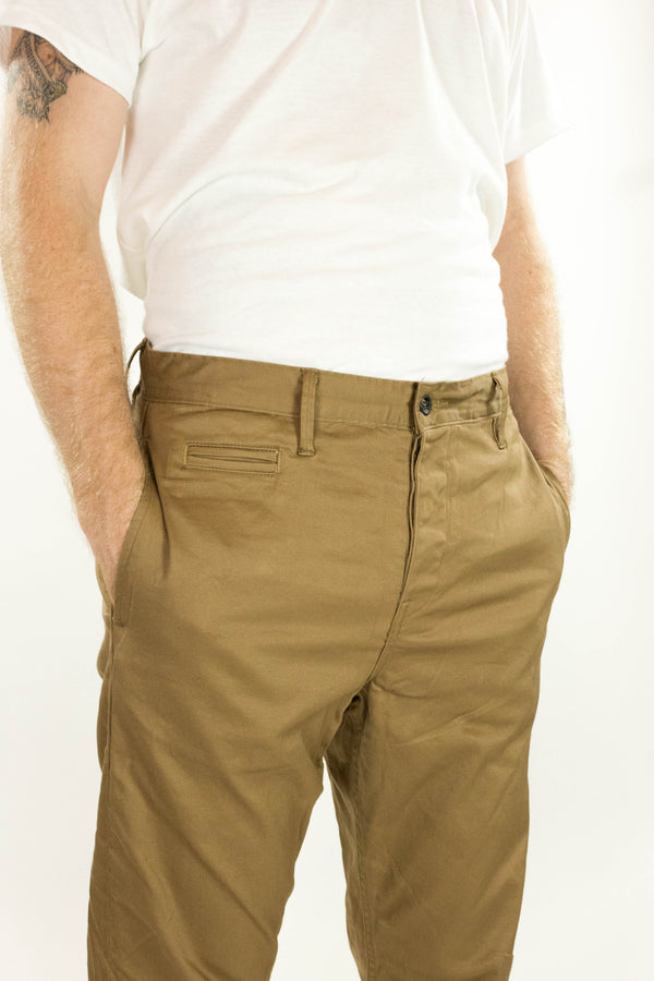 Coal Miner Dark Khaki 9 oz Japanese stretch sateen twill