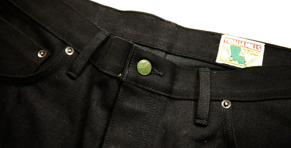 Chelsea Black Maria Vidalia Mills 14 oz selvedge Sulphur Dyed Denim  **Size up 1" in the waist(deadstock, no more black)