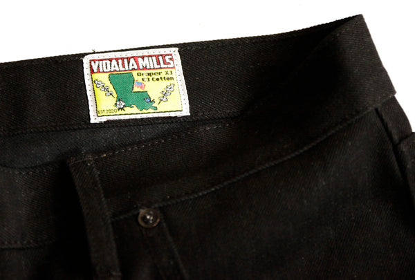 Chelsea Black Maria Vidalia Mills 14 oz selvedge Sulphur Dyed Denim  **Size up 1" in the waist(deadstock, no more black)