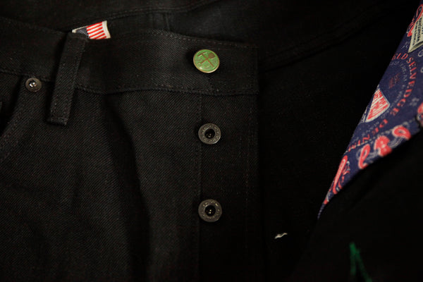 Greaser Black Maria Vidalia Mills 14 oz Selvedge Sulphur Denim* deadstock, no more black.