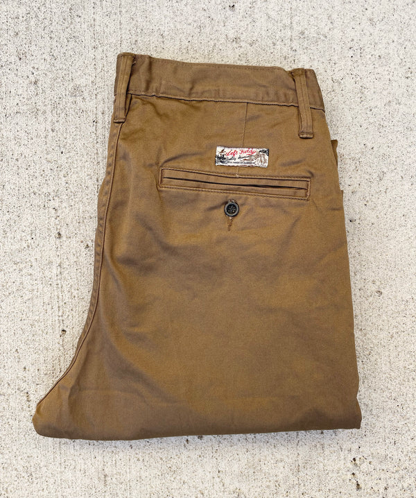Coal Miner Dark Khaki 9 oz Japanese stretch sateen twill
