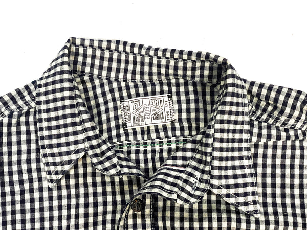 Nihon Menpu linen/cotton selvedge Indigo gingham Dust Bowl Workshirt
