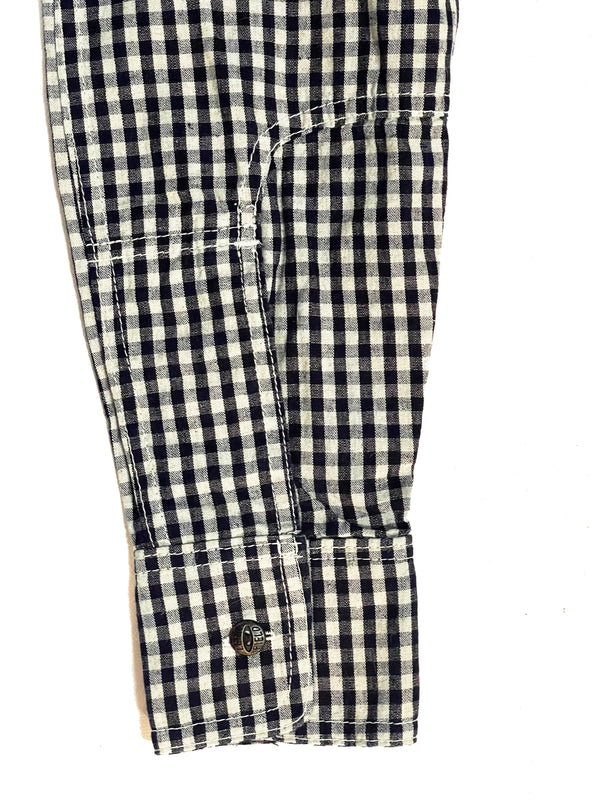 Nihon Menpu linen/cotton selvedge Indigo gingham Dust Bowl Workshirt