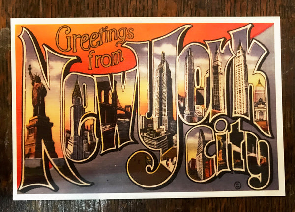 Greetings from New York City Linen Post Card - Left Field NYC